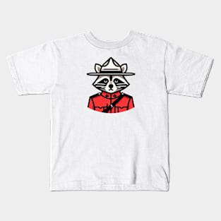 Raccoon RCMP Mountie Kids T-Shirt